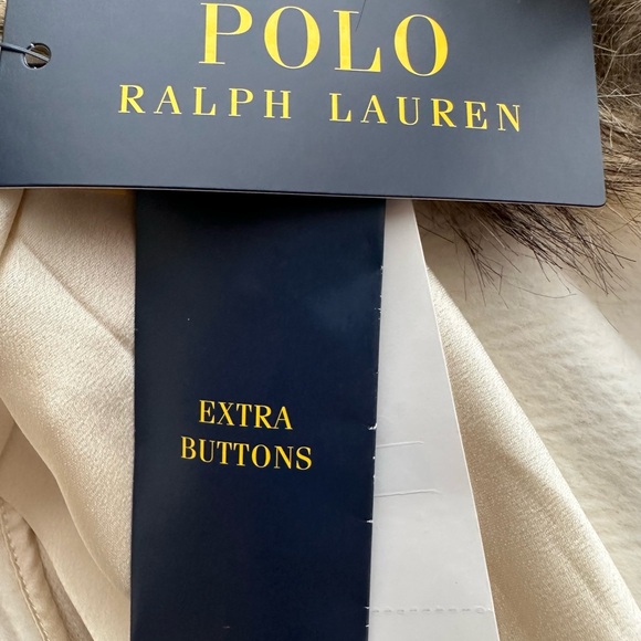 Polo Ralph Lauren Faux Fur Collar Double Breasted Parka Pea Coat Women’s Size 16 - Picture 11 of 13